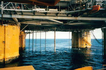 Diving the Legs of an Oil Rig